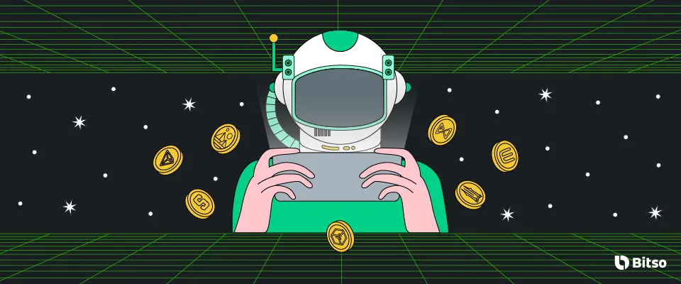 Imagem de astronauta jogando game. 