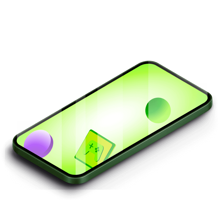 smartphone on a green screen displaying web3 assets