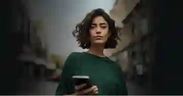 a person using the bitso app with a city in the background